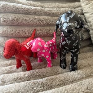 PINK Victoria's Secret Dog Figurines - Red, Pink, Black